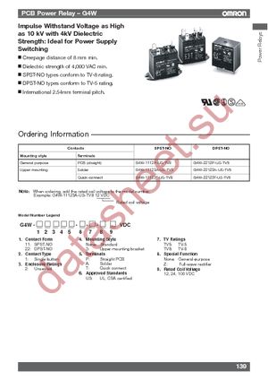 G4W-1112P-US-TV8-HP-DC12 datasheet  